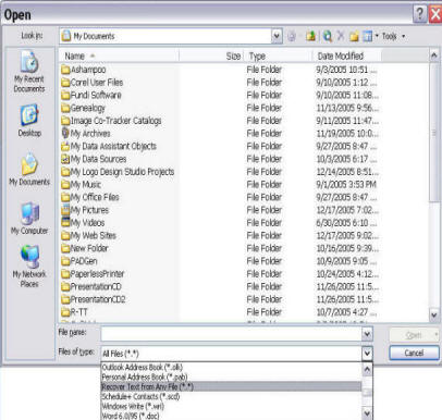 Screenshot of how to extract text from any file in Word.